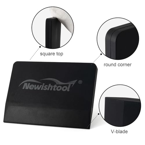 NEWISHTOOL Soft Silicone Squeegee, 2 PCS Small PPF Squeegee for Vinyl, Window Tint V-Blade Scraper for Film Application, Car Paint Protective Film Installation & Water Removal - color: Black
