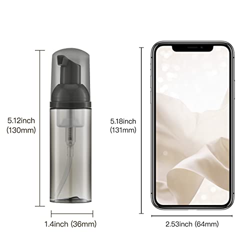 Travel Foam Pump Bottle - 2oz Small Size Foaming Hand Soap Dispenser - Mini Portable Mousse Lash Shampoo Kit Container for Hair - Empty Leak Proof Plastic Black Foamer 10Pack - color: 10 Black