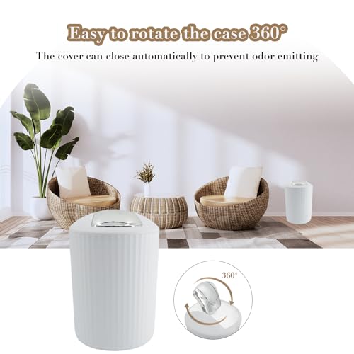 White Bathroom Accessories Set, 10Pcs Bathroom Accessory Sets Complete with Trash Can, Shower Curtain, Vanity Tray, Soap Dispenser, Soap Dish, Toothbrush Holder&Cup, Toilet Brush&Holder, Qtip Holder - color: White
