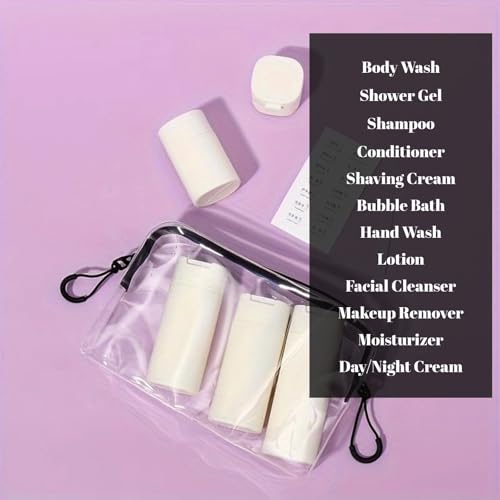 5pcs Travel Cream Dispenser Bottles Set Travel Bottles Toiletry Containers Set, TSA Approved, Travel Essentials - color: Pink
