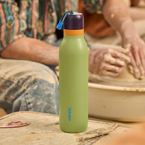Owala FreeSip Twist Insulated Stainless Steel Water Bottle with Straw for Sports and Travel, BPA-Free, 18-oz, Blue/Green (Camo Cool) - color: Camo Cool, size: 18 Ounces