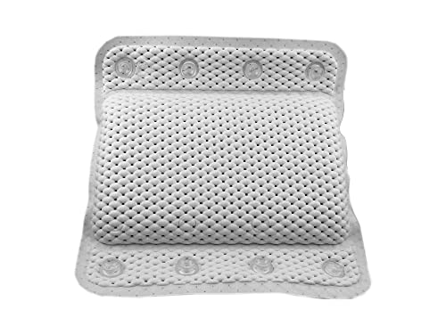 Luxurious Memory Foam Spa Bath Pillow for Tub Neck and Back Support - 8 Suction Cups, Non-Slip Design, Soft Cushion for Relaxing Soaks, by Dependable Industries (Pack of 2) - size: 12.5" x 12" (Pack of 2)