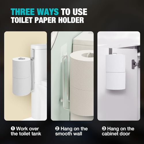 Conworld Toilet Paper Holder for 2 Roll Tissue, Over The Tank Toilet Paper Holder, Stainless Steel Rustproof Toilet Paper Storage Wall Mount, for Rv, Bathroom Storage and Organization, Silver, 1 Pack - color: Silver,hold 2 Rolls-1 Pcs