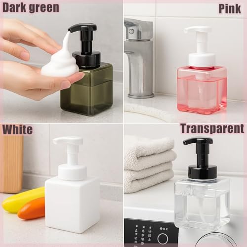 12 Piece 250ml Foam Soap Dispenser, Travel Foam Dispenser. Refillable Plastic Pump Hand Soap Bottle, Travel Essentials, Clear Container for Bathroom Vanity - color: Transparent Color
