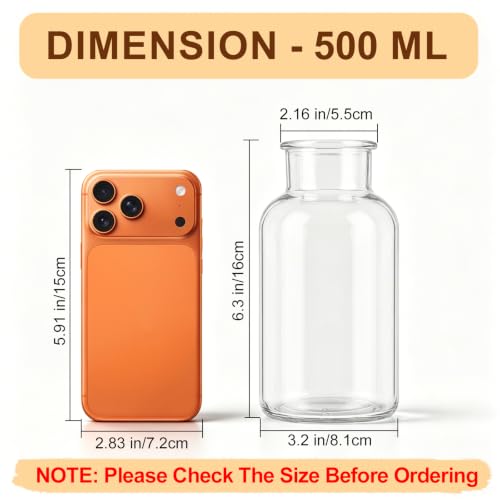 PINIWON Set of 6 Clear Bud Vases, Small Glass Vases, Vintage Medicine Bottles Apothecary Jars, Flower Vases for Home Decor, Wedding Centerpieces - color: Clear-6pack