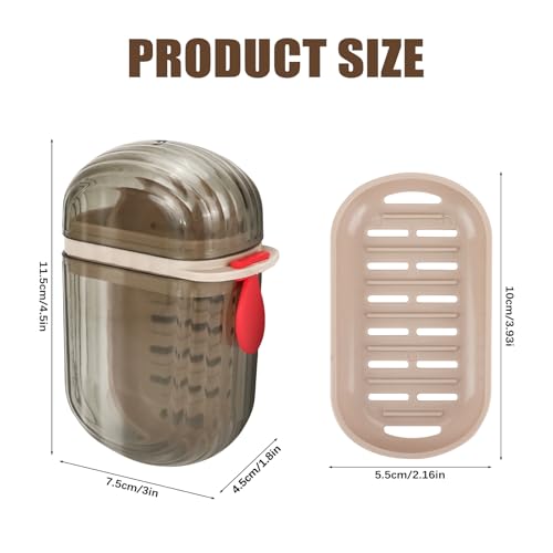 Zoyiancy 4Pcs Travel Soap Box Soap Case with Lid, Portable Soaps Container Waterproof Leakproof with Draining Layer Soaps Dish for Travel Camp Outdoor Bathroom (White, Black)