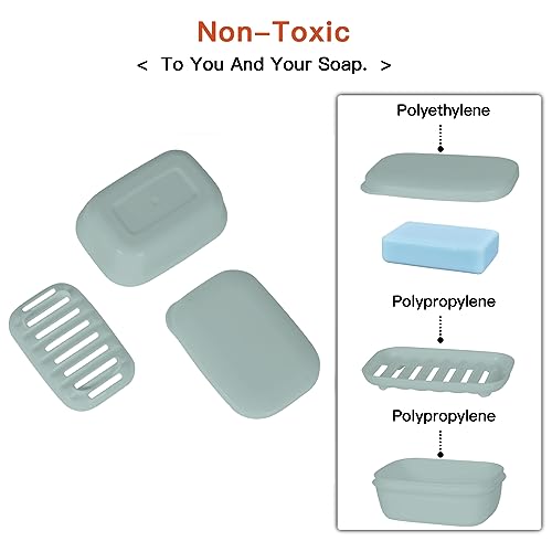 Quatish 2 Pack Travel Soap Container, Portable Soap Holder with Lid, Travel Bar Soap Holder, Soap Case for Camping Gym Travel, Soap Box for Bathroom, Greygreen - color: Greygreen