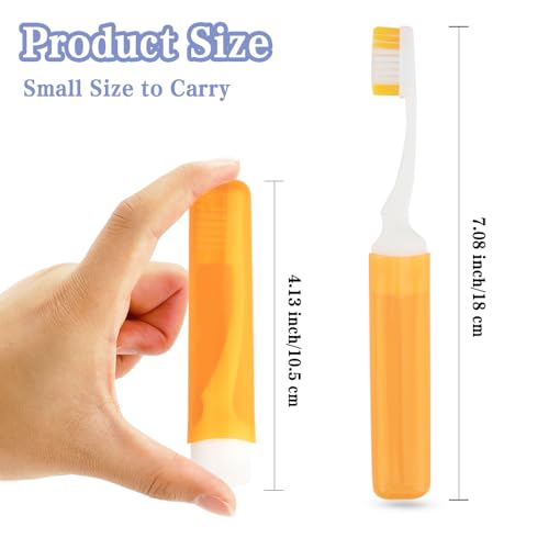 Travel Toothbrush, 3PCS Travel Toothbrush Set, Mini Toothbrush Soft Portable Toothbrushes Travels with Tooth Brush Cover Small Folding Toothbrushes Individually Wrapped for Camping Home - color: Styleb Pink+orange+blue, size: 1 Count (Pack of 3)