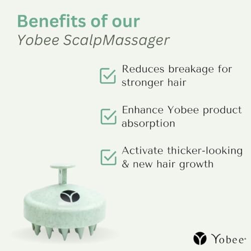 Yobee Scalp & Head Massager | with Soft Silicone Bristles | Removes Dandruff & Promotes Hair Growth, Exfoliator & Stress Relief Scalp Scrubber for All Hair Types