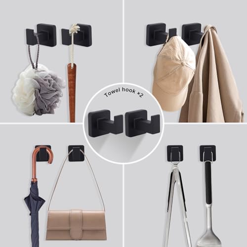 5 Pieces Black Bathroom Hardware Set,Wall Mounted 23.6 inch Towel Bar Set Matte Black,Towel Rack Set,Toilet Paper Holder,Matte Black Bathroom Accessories Set - color: Matte Black