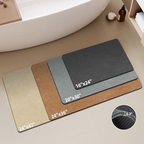 TYUU Toilet Rug, Thin Toilet Rugs U Shaped Washable Non Slip Absorbent Quick Dry Low Pile Toilet Mat, 20"x24" U Shape Dark Grey - color: Dark Grey, size: 1'8" X 2' (U-Shape)