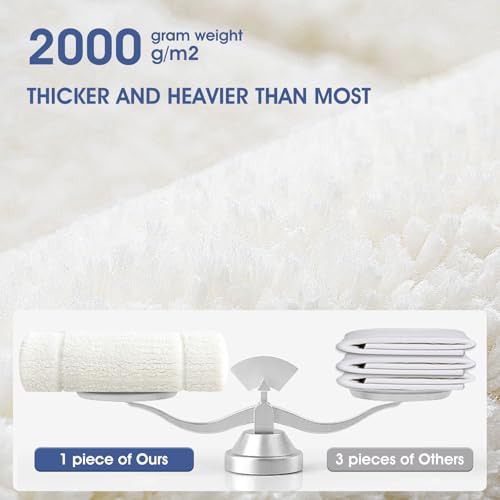 IM HOME Bathroom Rugs Cream White 32"x20", Ultra Soft Thick Plush Fluffy Microfiber Absorbent Bath Mat, Non-Slip Backing, Machine Washable Bath Mats for Bathroom Floor, Tub and Shower - color: Cream White, size: 1'8" x 2'8" (Rectangular)