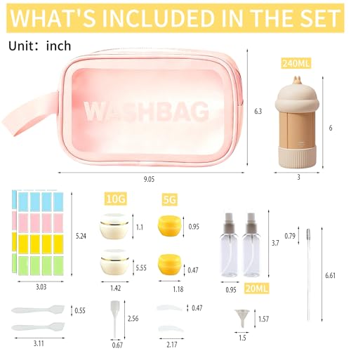 Travel Cosmetic Case Toiletry Bag with Zipper Refillable 4-in-1 Silicone Kit Toiletry Bottles、Squeeze Toiletry Bottles Leakproof Accessories for Toiletries Shampoo Lotion Body Wash (BPA Free) - size: 4-in-1 Kit - Khaki