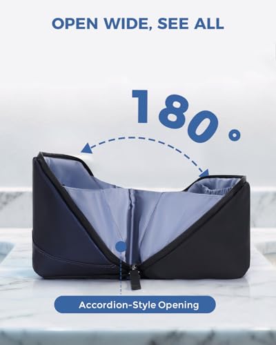 WANDF PU Leather Toiletry Bag for Men, Dopp Kit with Hanging Pouch