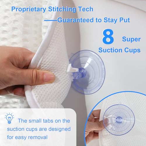 Luxury Oversized Petal-Shaped Bath Pillow for Head, Neck and Backrest, Extra Thick, Polyester, White, Anti-Slip Suction Cups, Washable, Spa Bathroom Accessories - size: Extra-large size