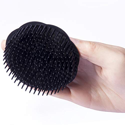 Hair Scalp Brush Dandruff Cleaning Brush Shower Scalp Shampoo Brush Scalp Massager Pack of 4 (Black and red) - color: Black and Red