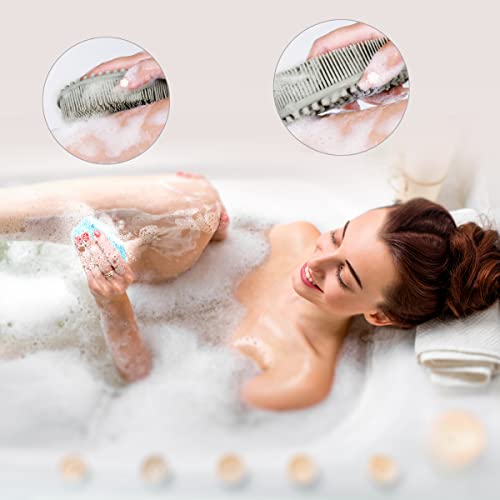 Silicone Body Scrubber Loofah - Set of 3 Soft Exfoliating Body Bath Shower Scrubber Loofah Brush for Sensitive Kids Women Men All Kinds of Skin(Black/Gray/Blue) - size: Colors: Black, Gray, Blue
