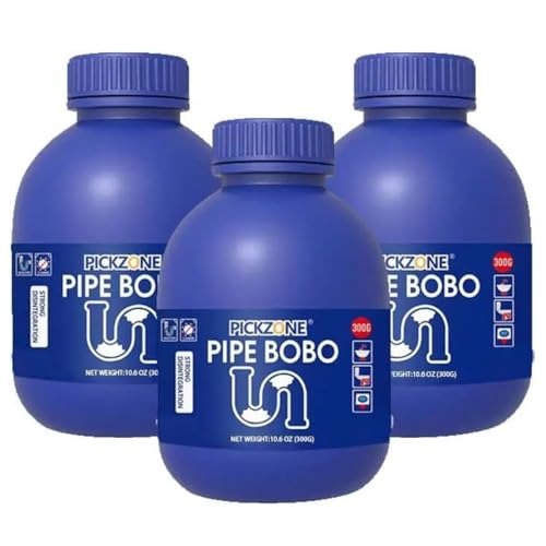 Pipe Bobo Drain Cleaner, Drain Clog Remover, Sink and D-rain Cleaner, Professional Strength Pipe Dredging Formula for Kitchen Sinks, Shower Drains, Tubs, Dissolves Blockages (3Pcs) - size: 3Pcs