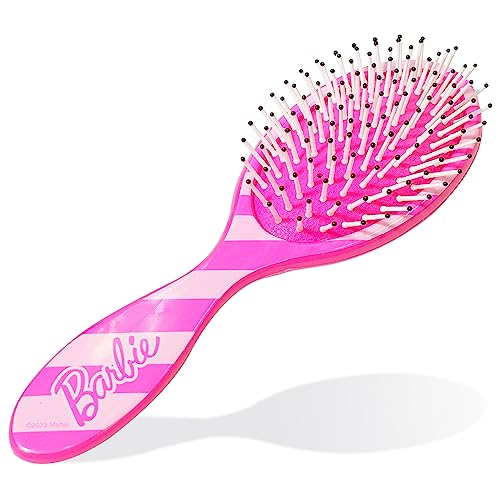 Barbie Hair Accessory 5 Pcs Set - 1 Regular 9 inch Hairbrush & 4 Scrunchies - Detangling Brush Elastic Hair Ties Ropes, Ages 3+ - color: Barbie 5 Piece Hair Accessories