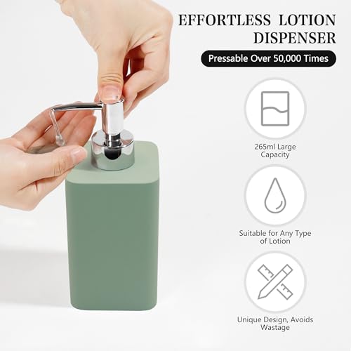 YMXYJM Bathroom Accessories Set, 4 Pcs Bathroom Accessory Set, Soap Dispenser, Toothbrush Holder, Qtip Holder Set, Bathroom Sets Complete, Bathroom Sink Set for Modern Home Decor,Green - style: Green