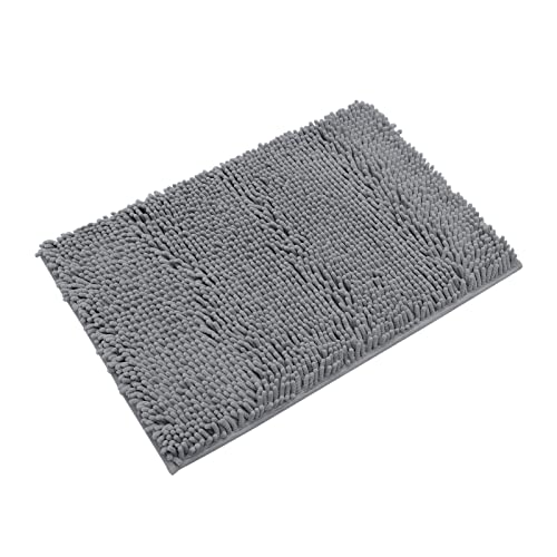 Non-Slip Bath Rug,Extra Soft Microfiber Bedroom Shag Carpet with Anti-Slip Backing,Water/Dust Absorbent Fast Dry Shower Mat,Sound Insulated Stairs Pad,Machine Washable (Dark Grey,15 x 23 Inches) - color: Darkgrey, size: 15"x23"