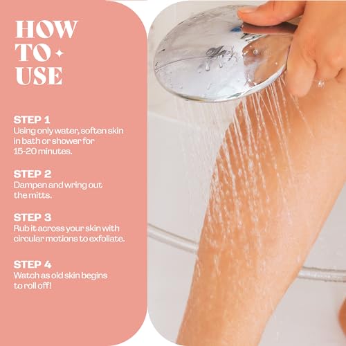 Exfoliating Glove (4 PCS) - Turkish Hammam Mitt for Bath, Exfoliating Body Scrubber Mitt, Dead & Dry Skin Remover for Body, Great for Spray Tan Removal, Smooth Skin Surface - color: 4 Count