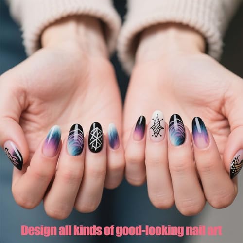Artdone 32pcs Nail Art Brushes Tools Set Dotting Tools for Gel Polish | Dust Brush,Striping Brushes for Long Lines, Drawing Pen Design supply - color: 32Pcs set