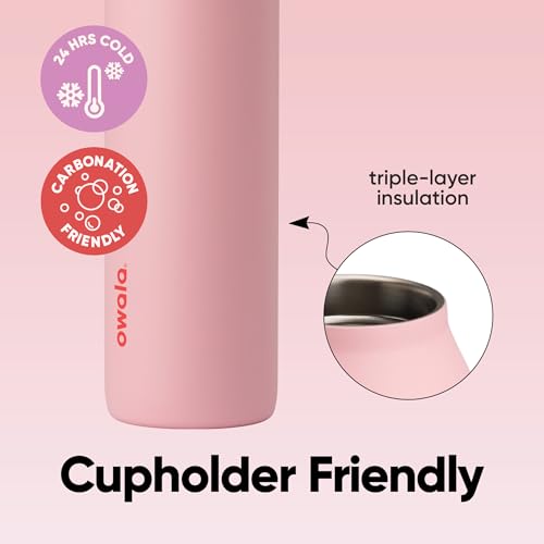Owala FreeSip Twist Insulated Stainless Steel Water Bottle with Straw for Sports and Travel, BPA-Free, 24-oz, Angel Food Cake - color: Angel Food Cake, size: 24 Ounces