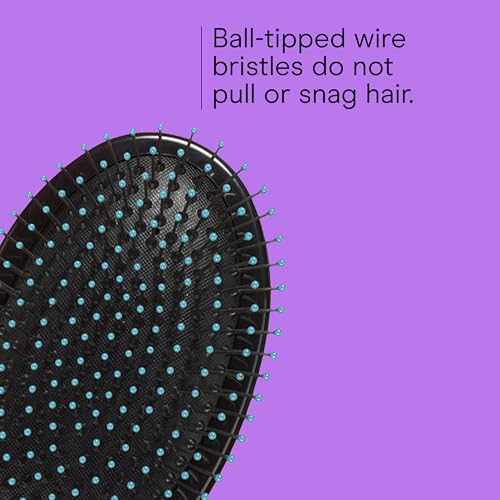 Conair Salon Results Hair Brush, Detangling Hair Brush for Men and Women, For All Hair Types, Metal Bristles and Cushion Base - color: Teal, size: Wire Cushion Brush (Pack of 1)