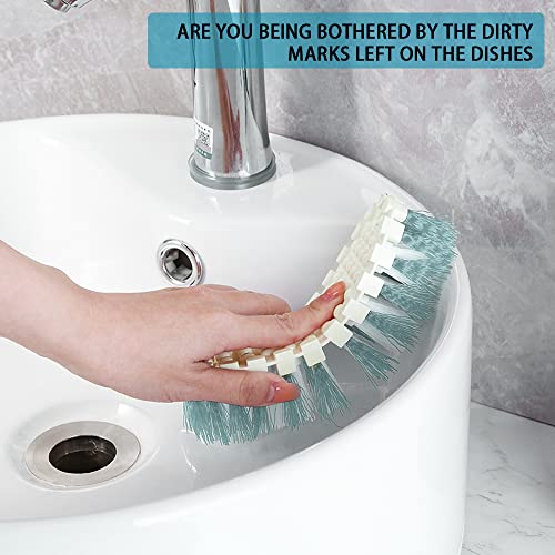 6 PCS Cleaning Brush, Scrub Brush Set for Kitchen and Bathroom Household Use with Various Brushes for Cleaning Dishes, Tiles, Corners and Floors Sky Blue - color: Blue