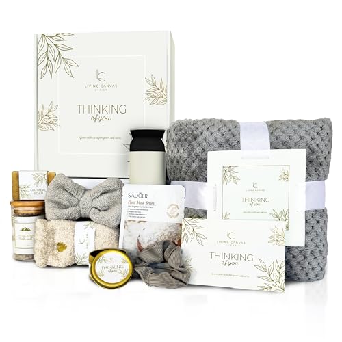 Self Care Gifts for Women 11 Piece, Womens Get Well Gifts for Mom Girlfriend Wife Daughter, Women’s Spa Gifts Baskets With Bath Salts, Oatmeal Soap, Blanket, Encouraging Inspirational Gift Basket