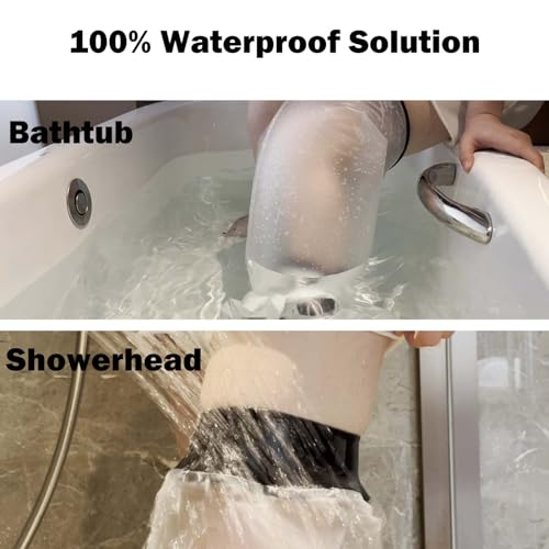 Cast Covers for Shower Leg, Waterproof Cast Cover for Showering, Cast Protector for Shower Adult, Shower Boots for Foot after Surgery, Full Leg, Thigh (Diameter - 7.9") Extra Long - color: Thigh, style: Soft Black
