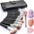 Makeup Brushes, Quality Make Up Brushes 28Pcs Makeup Brushes Set Professional, Beginner Make-up Sets With Case, Soft Brush Kits Sponges Masks Spatula,Travel-Friendly Women Girls Gift Sets - color: Black