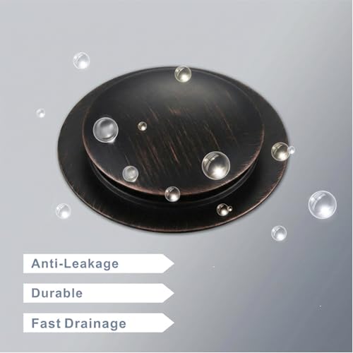 HIDROP Oil Rubbed Bronze Tub Pop Up Stopper,Universal Bathtub Drain Plug | Brass Tub Drain Stopper, Fit 1-1/2" and 1-3/8" Tub Drain, Tip Toe Bathtub Drain, Bathtub Stopper Replacement, EZ Install - color: Oil Rubbed Bronze