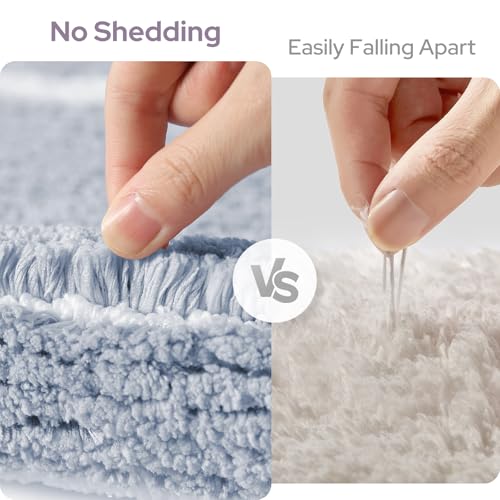 HOMEIDEAS Bathroom Rugs Sets 2 Piece, Super Soft and Absorbent Microfiber Tufted Bath Mats, Non-Slip and Machine Washable Bath Rugs(Grey Blue) - color: Blue