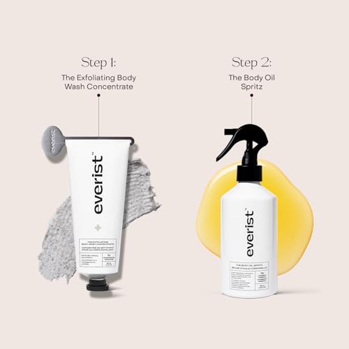 Everist The Silky Skin Ritual Set, 3.4 fl. oz Exfoliating Body Wash Concentrate & 6.09 fl. oz Body Oil Spritz in Jute Travel Bag, Cleansing & Hydrating For All Skin Types - style: Silky Skin Ritual Kit