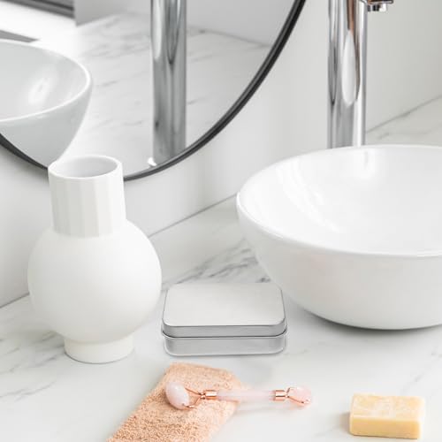 Piriuuo Travel Soap Container, Bar Soap Case Metal Bar Soaps Holder Portable Travel Soaps Box Leak Proof Soap Dish with Lid Aluminum Tin Jar Containers for Camping Travel Home Bathroom Storage