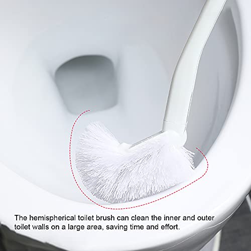 Baffect Curved Toilet Brush Plastic Long Antislip Grip Handle Toilet Cleaning Brushes Strong Decontamination Hanging Portable Toilet Bowl Brush Bathroom Accessories