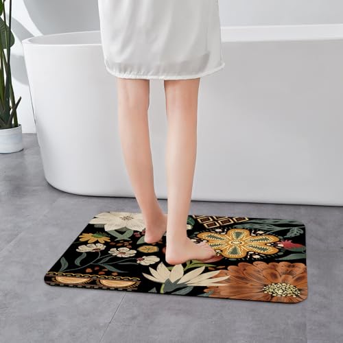 MitoVilla Boho Bathroom Runner Rugs - 2 Pieces, 20" x 32", Boho - Flower02 - color: Boho - Flower02, size: 20" x 32" - 2Pcs