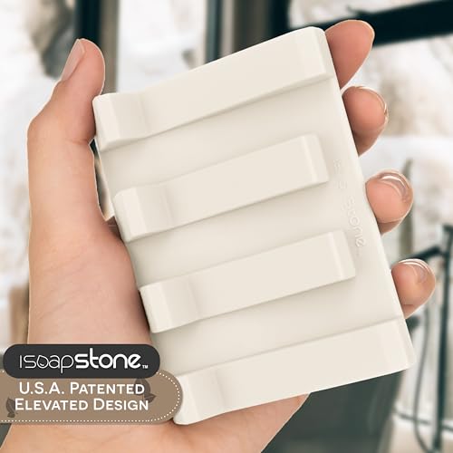 Silicone Soap Dish (USA Patented) Self Draining Bar Soap Holder for Shower Bathroom Sink, Drying Soap Dish Tray Sponge Holder Easy Cleaning Soap Saver Travel Accessories (Beige, 1) - color: Beige, 1