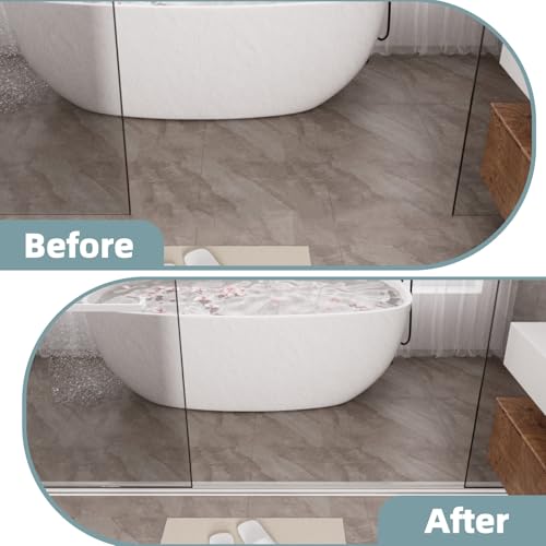 78Inch New Shower Threshold Water Dam Barrier,Collapsible Self-Adhesive Silicone Shower Water Guard for Bathroom Bathtub and Kitchen,Shower Water Blocker Suitable for Wheelchair Acces(Transparent) - color: Transparent, size: 78 Inch