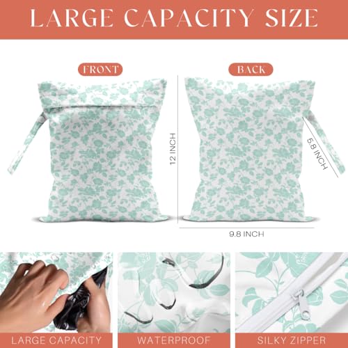 4 Pack Rose Floral Wet Bag Waterproof Washable Reusable Wet Dry Bag for Swimsuit Clothes Cloth Diaper Travel Beach Pool Yoga Gym Toiletries Gift for Women Bachelor Party Birthday Christmas - color: Colorful Flowers 333