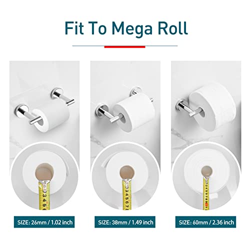POKIM Polished Chrome Toilet Paper Holder, Stainless Steel Double Post Pivoting Wall Mount Holder, Fits Mega Large/Jumbo Rolls, Commercial Bathroom Tissue Dispenser for Home & Commercial Use - color: Polished Chrome, size: Classic