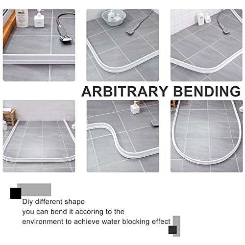 Silicone Wet Room Bathroom Floor Seal Screen Door Seal Strip Shower Dam Prevents Overflow of Water | Waterproof Self-Adhesive and Bendable Waterproof Strip for Wet and Dry Separation (40 inch) - size: 40 Inch