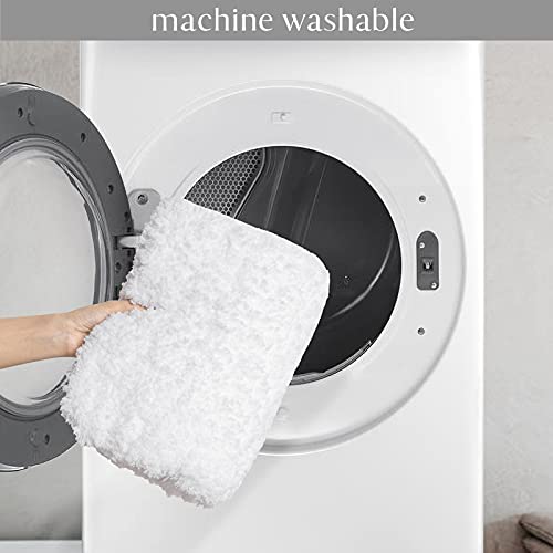 Ashler Bathroom Rugs Sets 2 Piece, White Bath Rugs 2 Pack, Water Absorbing Bath Mats, Soft Rectangle Bathroom Carpet, Machine Washable - 17x24 & 20x32 - color: White