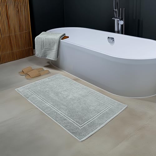Tens Towels Pack of 2 Bath Mats 100% Cotton, 20 x 32 Inches, Super Absorbent, Hotel Quality Premium Floor Towels, Luxurious, Soft & Quick Dry, Not a Bathroom Rug, Cool Grey - color: Cool Grey
