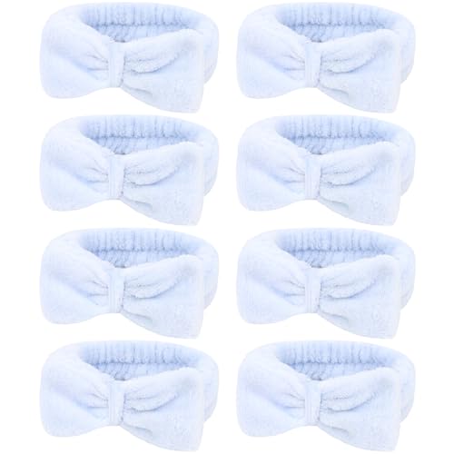 Semato 8 Pcs Blue Spa Headband Bachelorette Party Favor Set Skincare Headbands for Women Gifts and Party Supplies (Blue) - color: Blue