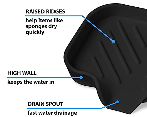 2 PCS Premium Black Self-Draining Soap Bar Holder - Elegant Soap Dish for Shower & Bathroom Use - Versatile Soap Dishes for Bar Soap - Durable Soap Holder & Bathroom Soap Dish Solution - color: Black, size: S(4.7X3.5) 2 PCS