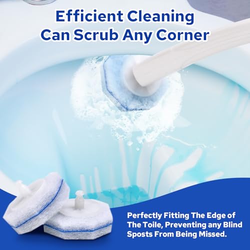 20pcs Disposable Toilet Brush Refills, Toilet Bowl Cleaner Refill Pads, Compatible with Most Toilet Cleaning Wands, Replacement Scrubber Heads for Deep Bathroom Cleaning, 20 Count - size: 20 Count (Pack of 1)