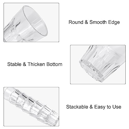 Plastic Drinking Glasses Set of 6, Unbreakable Water Tumbler, Acrylic Plastic Cups, Reusable Kids Drinking Cups for Children Kitchen Cocktail Picnic Party Juice Whiskey Wine (6pc-clear-260ml/9oz) - color: 6pc-clear-260ml/9oz